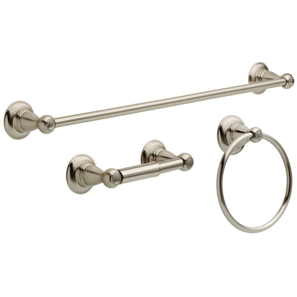 Best ideas about Delta Bathroom Accessories
. Save or Pin 3 Piece Bathroom Accessory Kit Towel Bar Ring Toilet Paper Now.