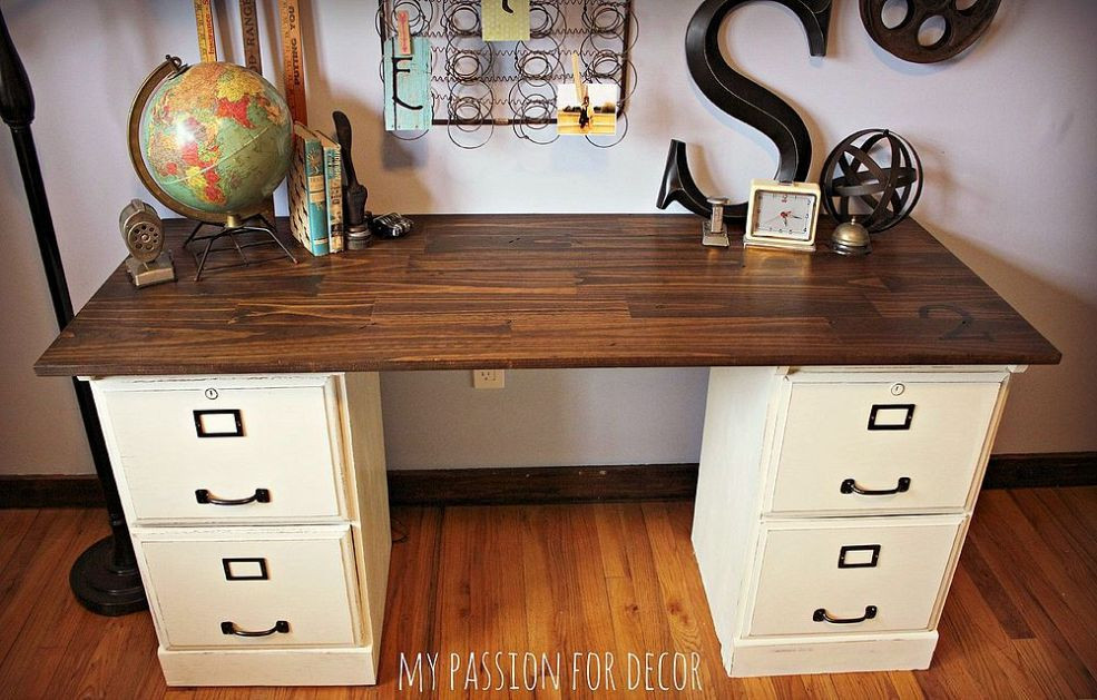 Best ideas about Desk With File Cabinet
. Save or Pin Pottery Barn Inspired Desk Using Goodwill Filing Cabinets Now.