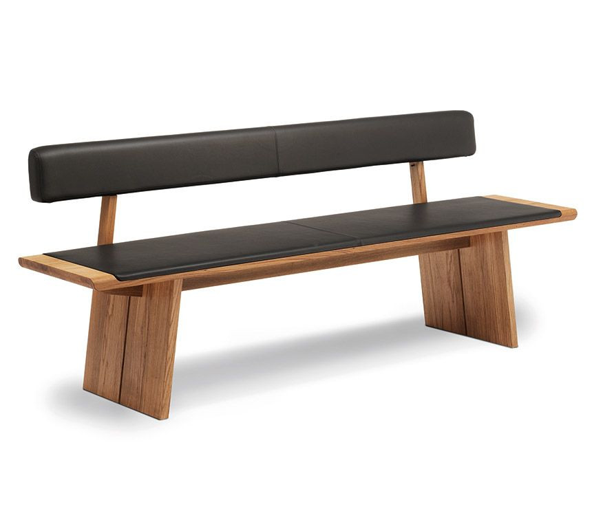 Best ideas about Dining Bench With Backrest
. Save or Pin Luxury oak dining bench with black leather upholstered Now.