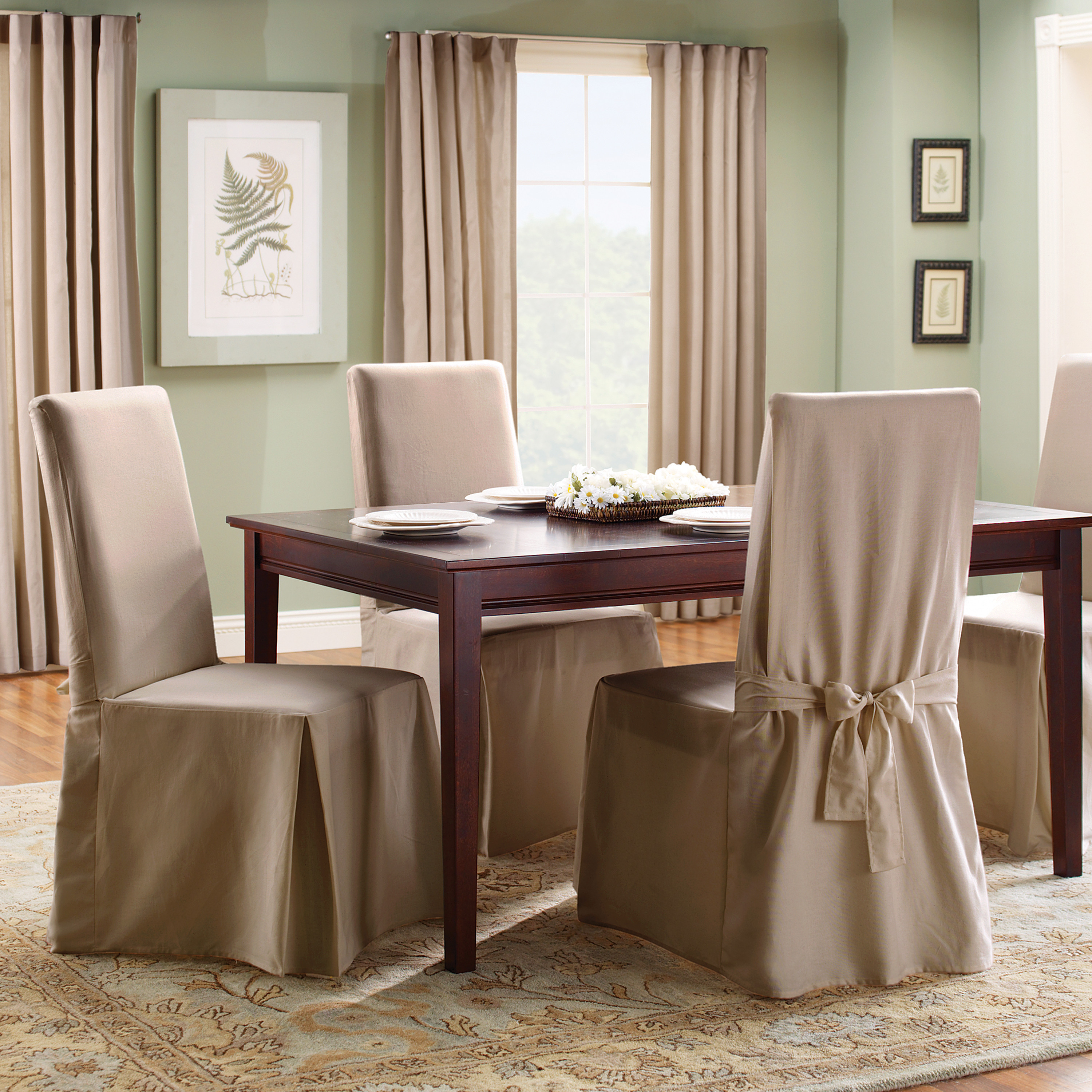 Best ideas about Dining Chair Cover
. Save or Pin Sure Fit Cotton Duck Full Length Dining Room Chair Now.