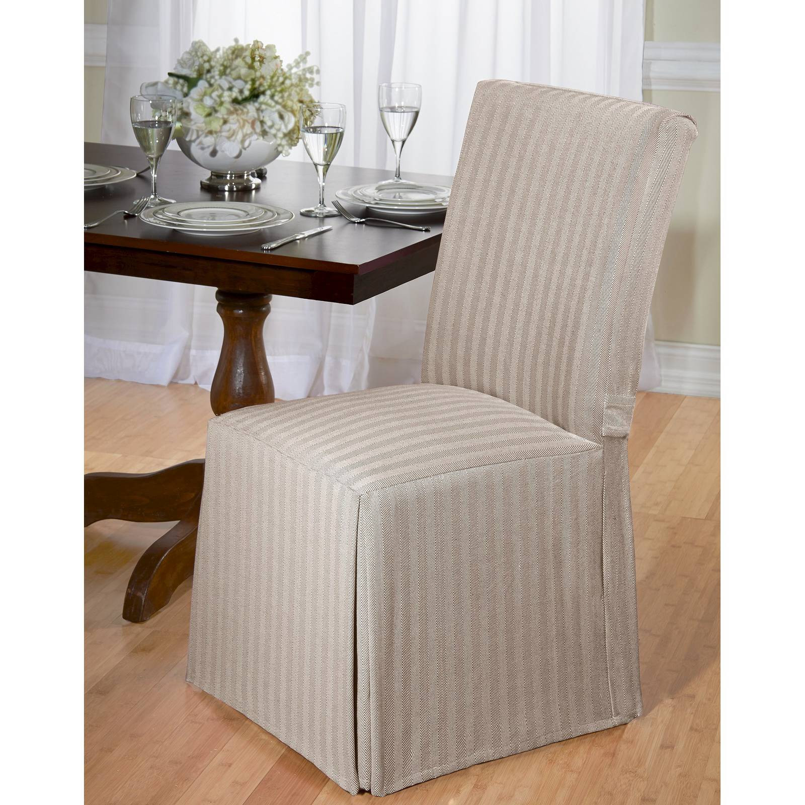 Best ideas about Dining Chair Slipcovers
. Save or Pin Herringbone Dining Room Chair Slipcover Now.