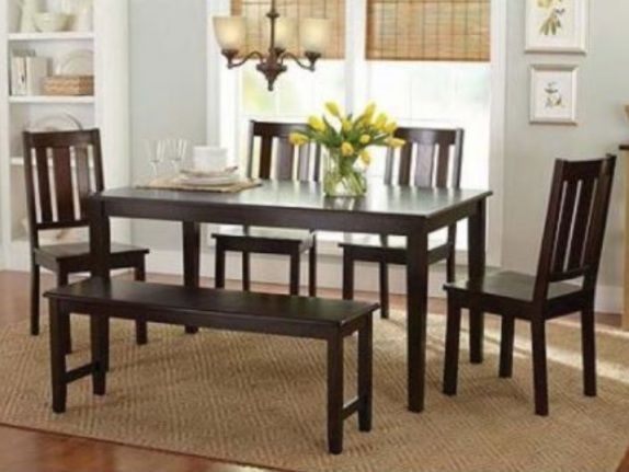Best ideas about Dining Room Chairs Set Of 6
. Save or Pin 6 Pc Mocha Dining Room Set Kitchen Table Chairs Bench Wood Now.