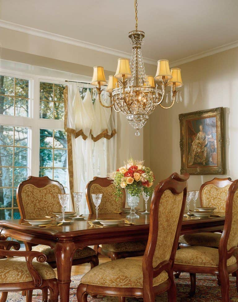 Best ideas about Dining Room Chandelier
. Save or Pin Dining Room With Crystal Chandelier Lamp Shades Dramatic Now.