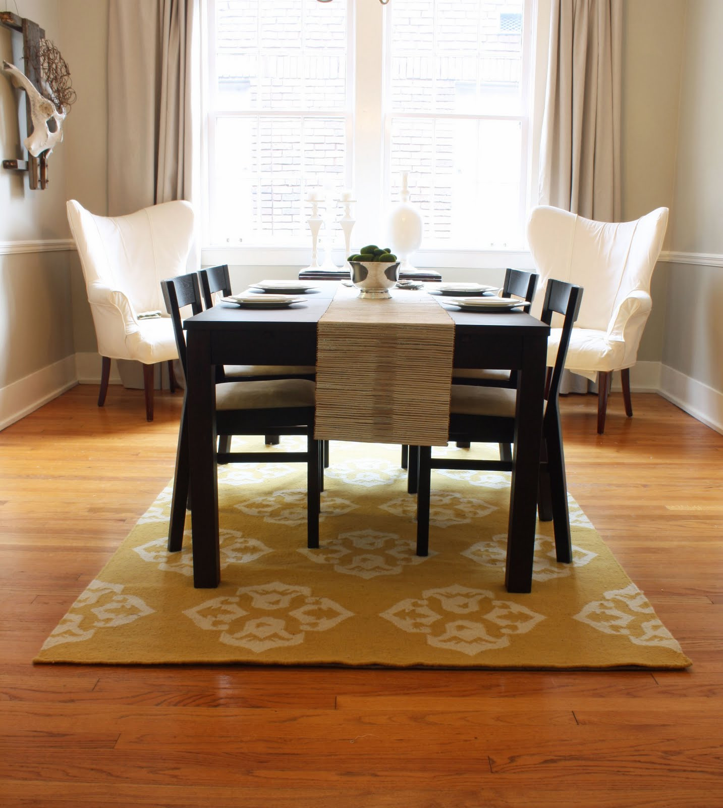 Best ideas about Dining Room Rug
. Save or Pin dwell and tell Dining Room Updates Curtains & Rug Now.