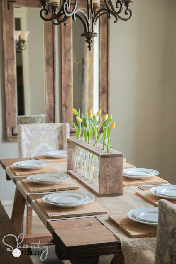 Best ideas about Dining Table Centerpiece
. Save or Pin $10 DIY Glass Bottle & Wood Vase Shanty 2 Chic Now.