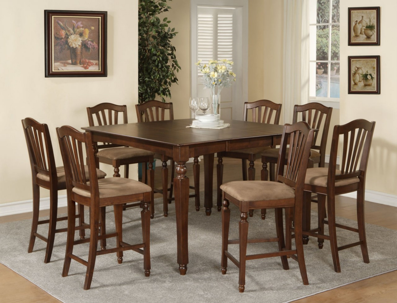 Best ideas about Dining Table For 8
. Save or Pin 9PC CHELSEA SQUARE COUNTER HEIGHT DINING ROOM TABLE SET 8 Now.