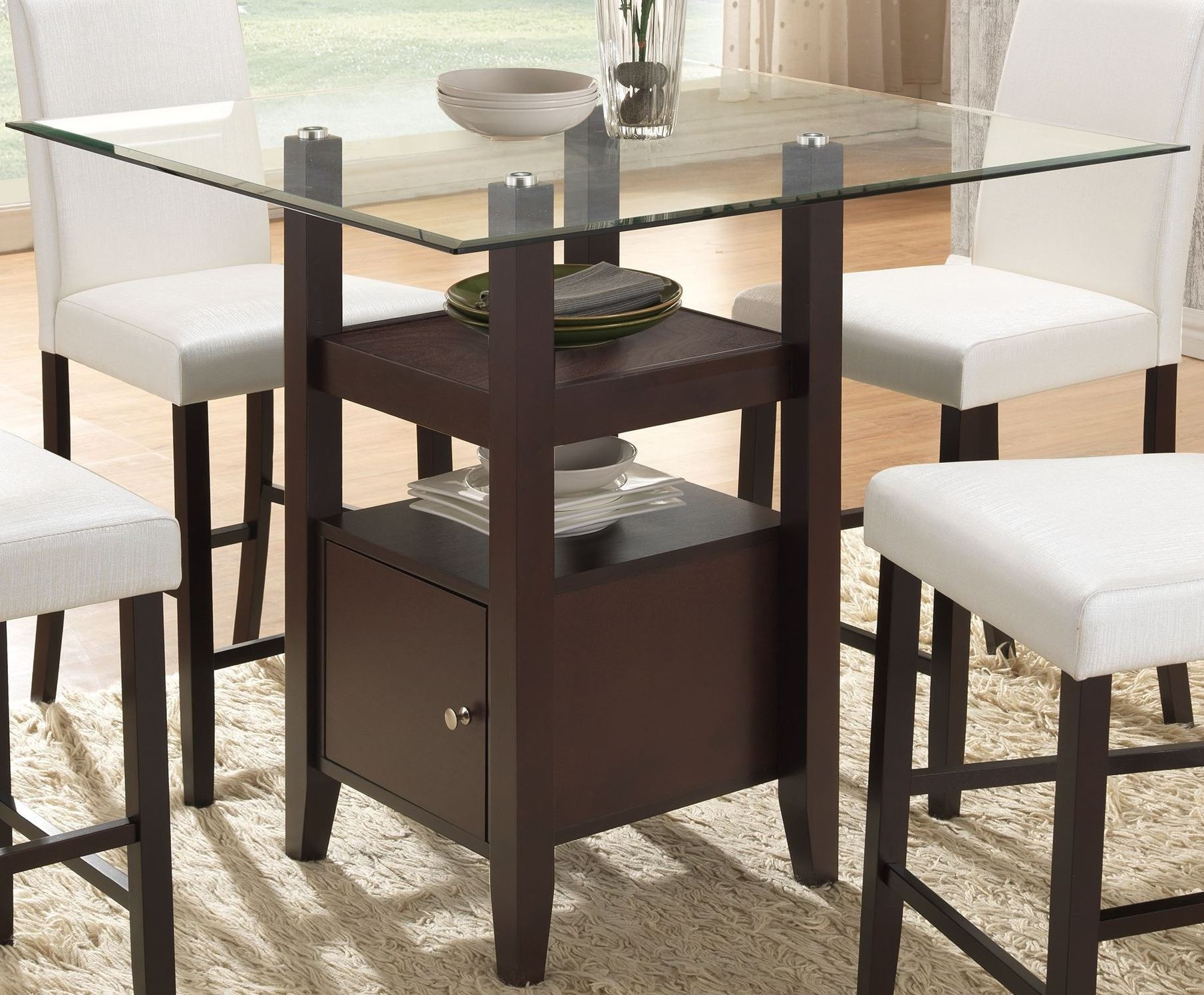 Best ideas about Dining Table Height
. Save or Pin Natasha Cappuccino Glass Counter Height Dining Table Now.