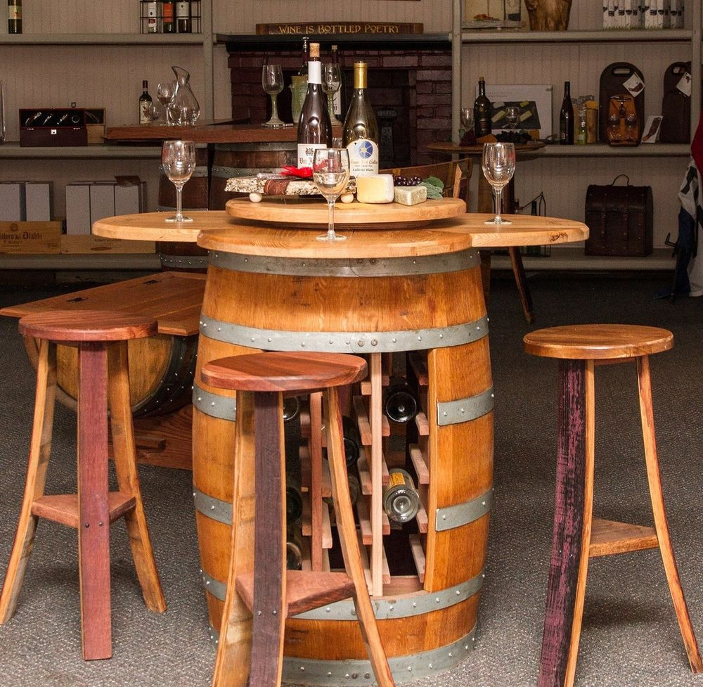 Best ideas about Dining Table With Wine Rack
. Save or Pin Wine BarrelTable Set 5 Piece Stool Counter Height Now.