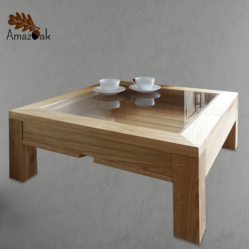 Best ideas about Display Coffee Table
. Save or Pin Display Coffee Table Glass Wood Solid Oak Modern Square UK Now.