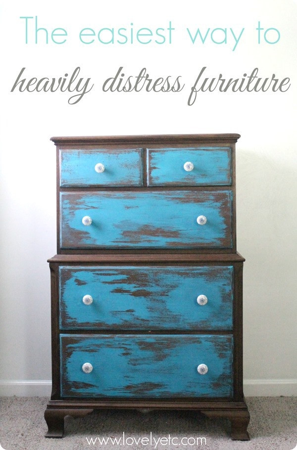 Best ideas about Distressed Furniture DIY
. Save or Pin The easiest way to heavily distress furniture Lovely Etc Now.