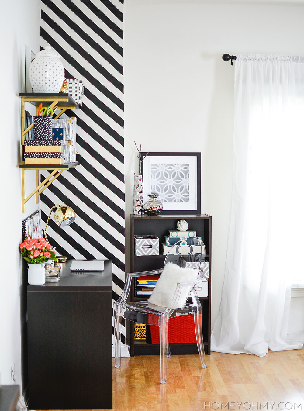 Best ideas about DIY Accent Wall
. Save or Pin How to Create a Striped Accent Wall Without Paint Homey Now.