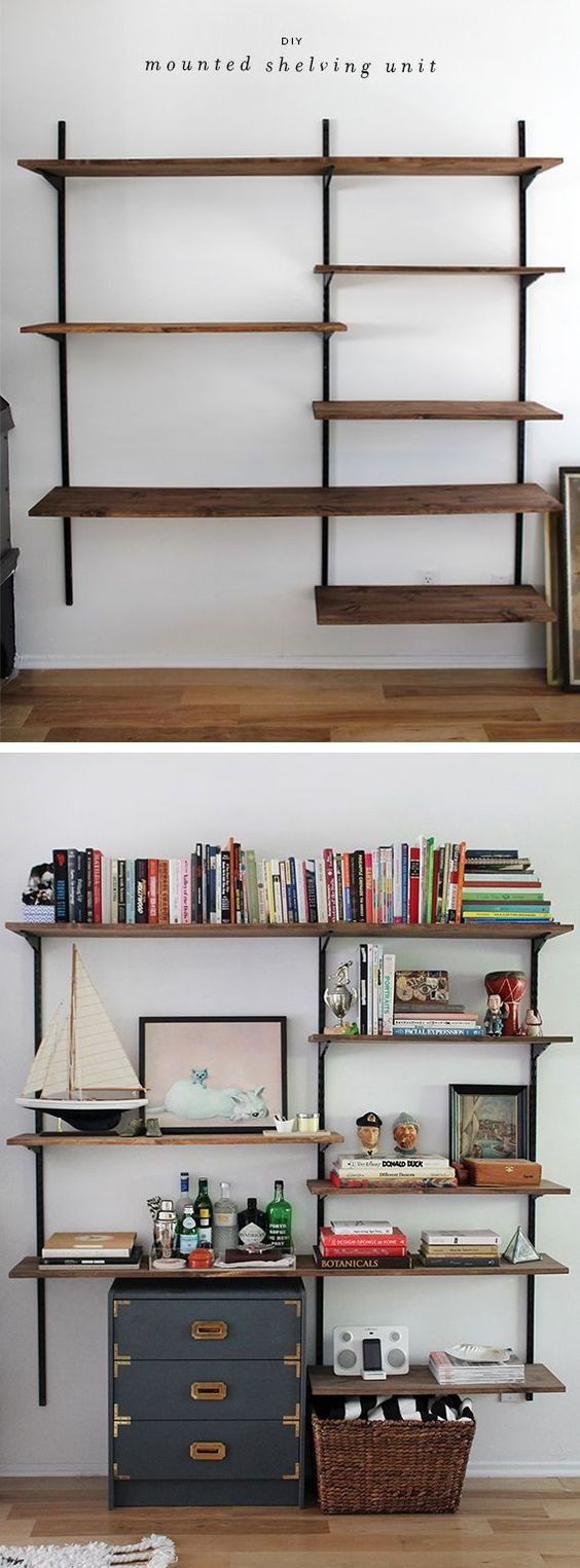 Best ideas about DIY Adjustable Shelves
. Save or Pin diy mounted shelving Pinterest Now.