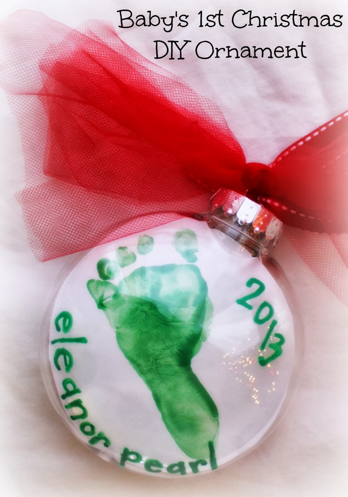 Best ideas about DIY Baby First Christmas Ornament
. Save or Pin DIY Baby s First Christmas Footprint Ornament For Under Now.