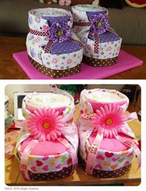 Best ideas about DIY Baby Shower Cakes
. Save or Pin DIY Diaper Cake Baby Booties for Baby Shower Now.