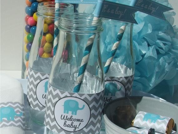 Best ideas about DIY Baby Shower Decorations For Boys
. Save or Pin Elephant Baby Shower Decorations Party Package blue gray Now.