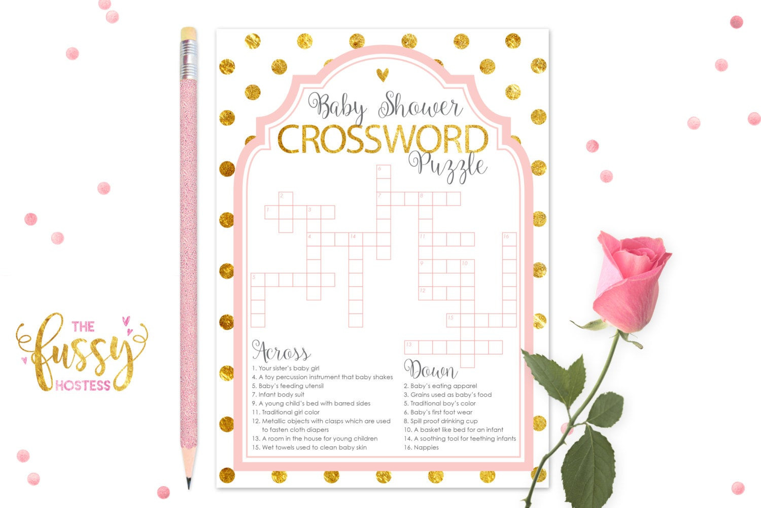 Best ideas about DIY Baby Shower Games
. Save or Pin Crossword Puzzle Baby Shower Game DIY Printable Game Instant Now.