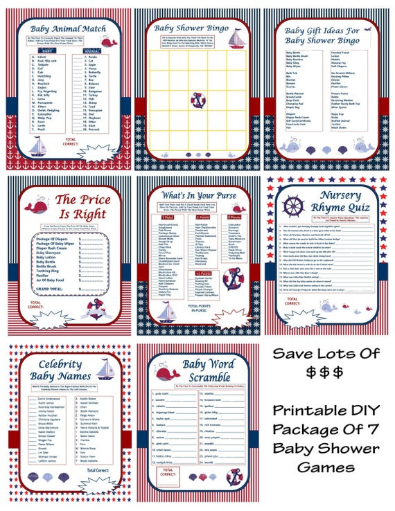 Best ideas about DIY Baby Shower Games
. Save or Pin DIY Nautical Baby Shower Games Baby Shower Game Package Now.