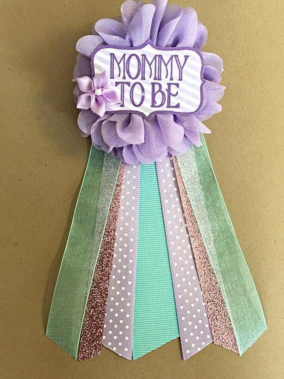 Best ideas about DIY Baby Shower Pins
. Save or Pin Purple Teal Aqua Baby Shower corsage pin baby shower pin mommy Now.