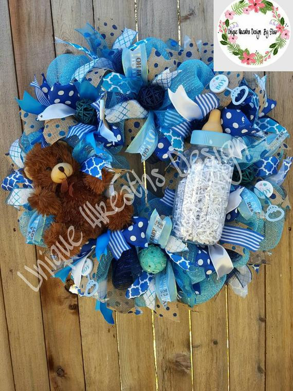 Best ideas about DIY Baby Wreath Hospital Door
. Save or Pin Baby Boy Wreath Baby Shower Decorations Baby Boy Door Now.