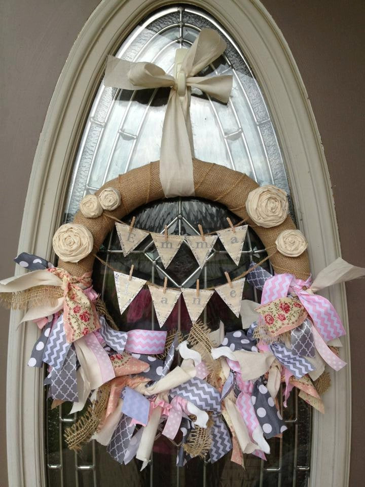 Best ideas about DIY Baby Wreath Hospital Door
. Save or Pin Vintage Baby Wreath Hospital Door Hanger Nursery Door Now.