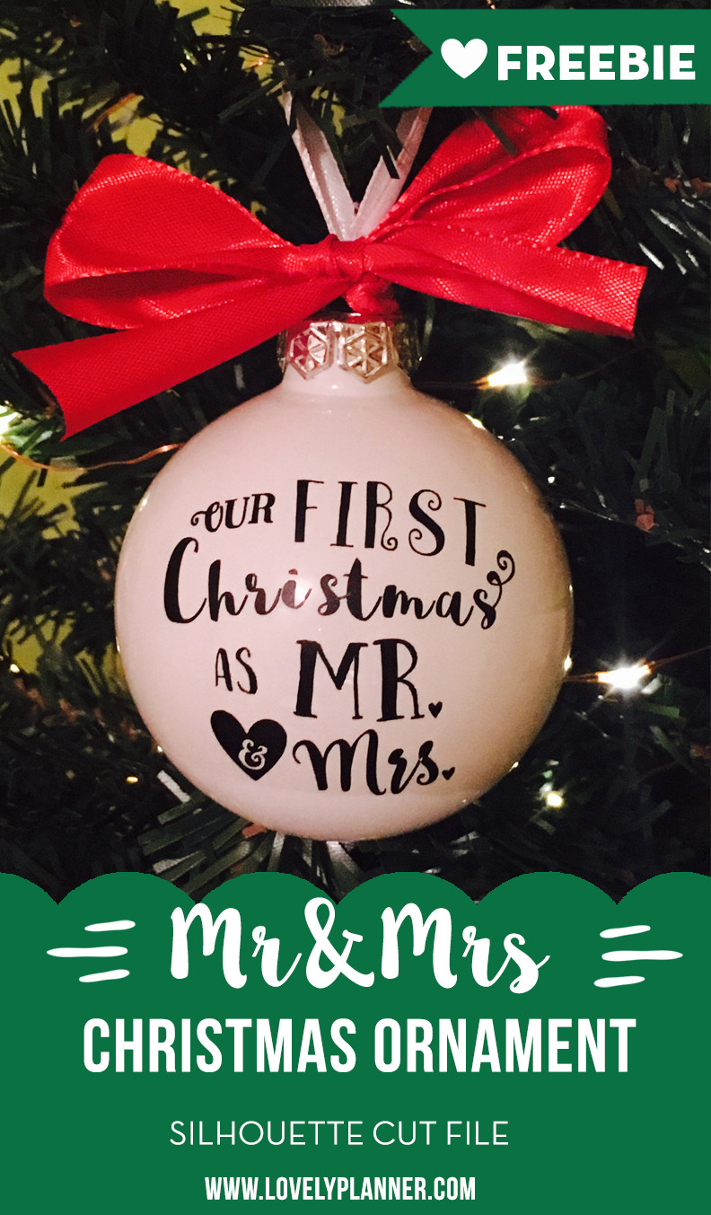 Best ideas about DIY Baby'S First Christmas Ornament
. Save or Pin DIY Mr & Mrs first Christmas ornament with vinyl Free Now.