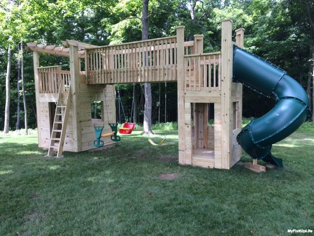 Best ideas about DIY Backyard Playset
. Save or Pin Your DIY Trevor from Heath Ohio built a backyard playset Now.