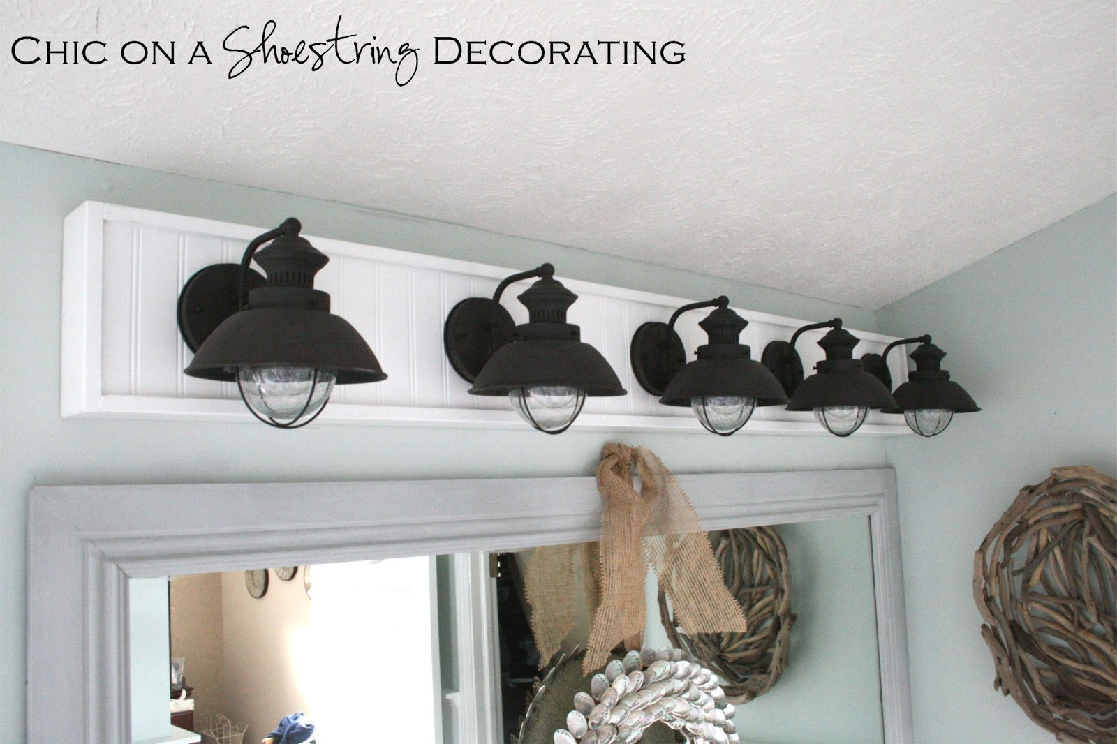 Best ideas about DIY Bathroom Lights
. Save or Pin Chic on a Shoestring Decorating How to Build a Bathroom Now.