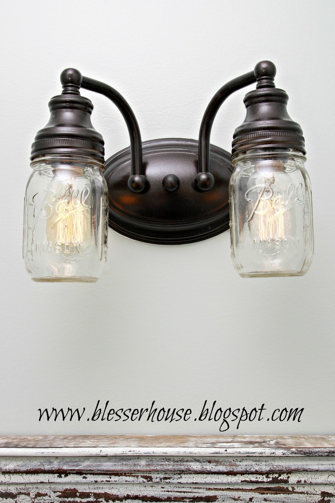 Best ideas about DIY Bathroom Lights
. Save or Pin DIY Mason Jar Vanity Light Bless er House Now.