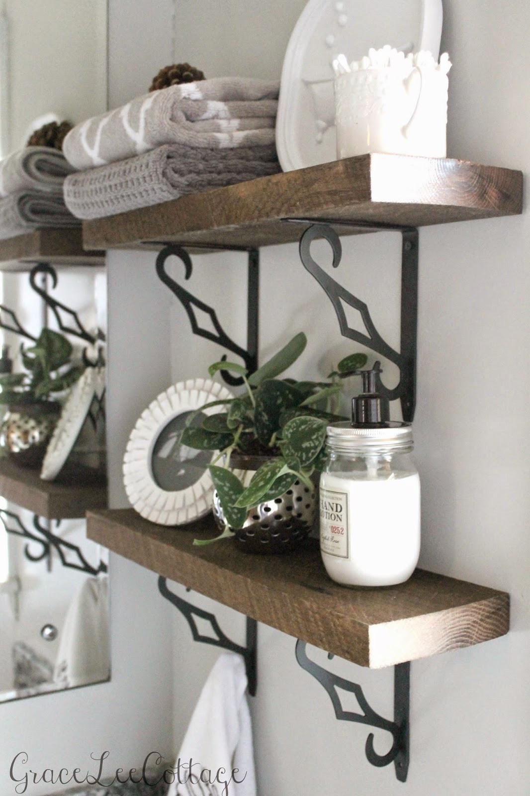 Best ideas about DIY Bathroom Shelves
. Save or Pin Grace Lee Cottage DIY Rustic Bathroom Shelves Now.