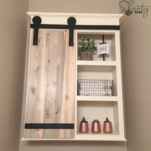 Best ideas about DIY Bathroom Storage Cabinet
. Save or Pin DIY Sliding Barn Door Bathroom Cabinet Shanty 2 Chic Now.