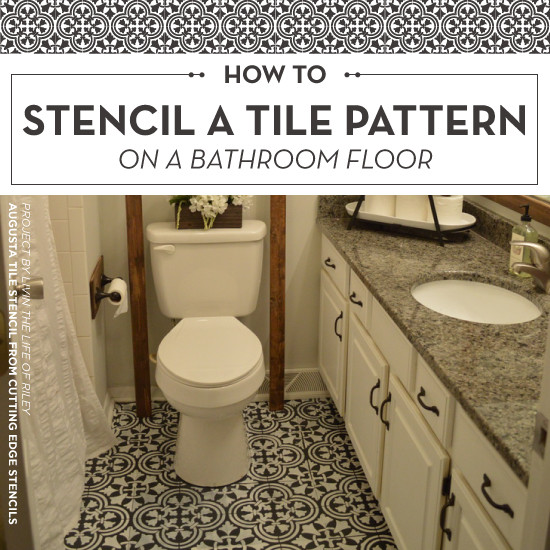 Best ideas about DIY Bathroom Tile
. Save or Pin How To Stencil A Tile Pattern A Bathroom Floor Now.
