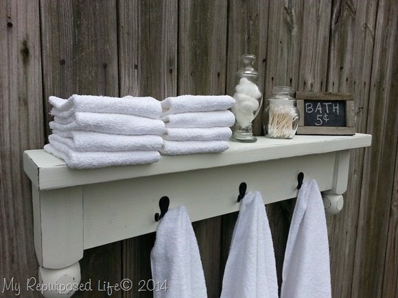 Best ideas about DIY Bathroom Towel Rack
. Save or Pin table shelf towel rack My Repurposed Life Now.