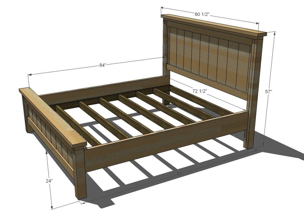 Best ideas about DIY Bed Frame Plans
. Save or Pin Ana White Build a Farmhouse Bed Calif King Now.