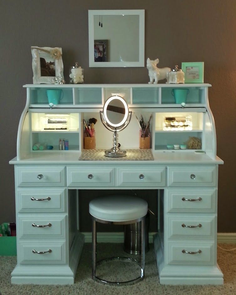 Best ideas about DIY Bedroom Vanity
. Save or Pin Roll top desk makeover By Chelsea Lloyd Vanity Makeup Now.