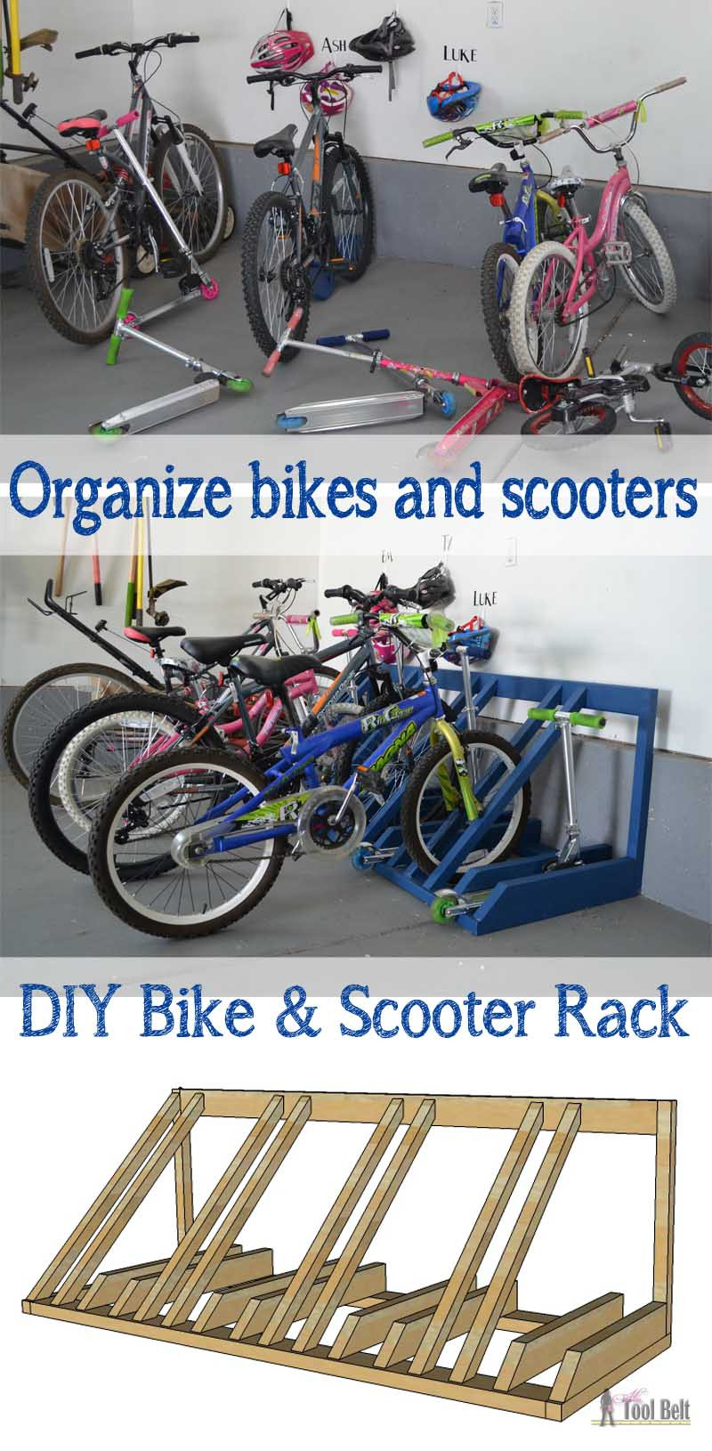 Best ideas about DIY Bike Rack Plans
. Save or Pin DIY Bike and Scooter Rack Her Tool Belt Now.