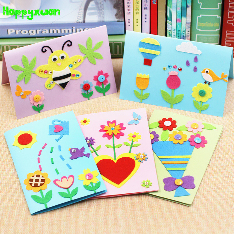 Best ideas about DIY Birthday Cards For Kids
. Save or Pin Happyxuan 5pcs DIY Felt Fabric Greeting Cards Kit Kids Now.