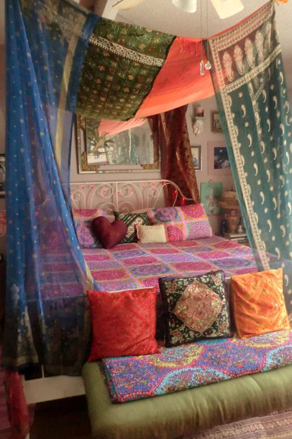 Best ideas about DIY Bohemian Bed Canopy
. Save or Pin Bohemian Gypsy BED CANOPY by BabylonSisters on Etsy Now.