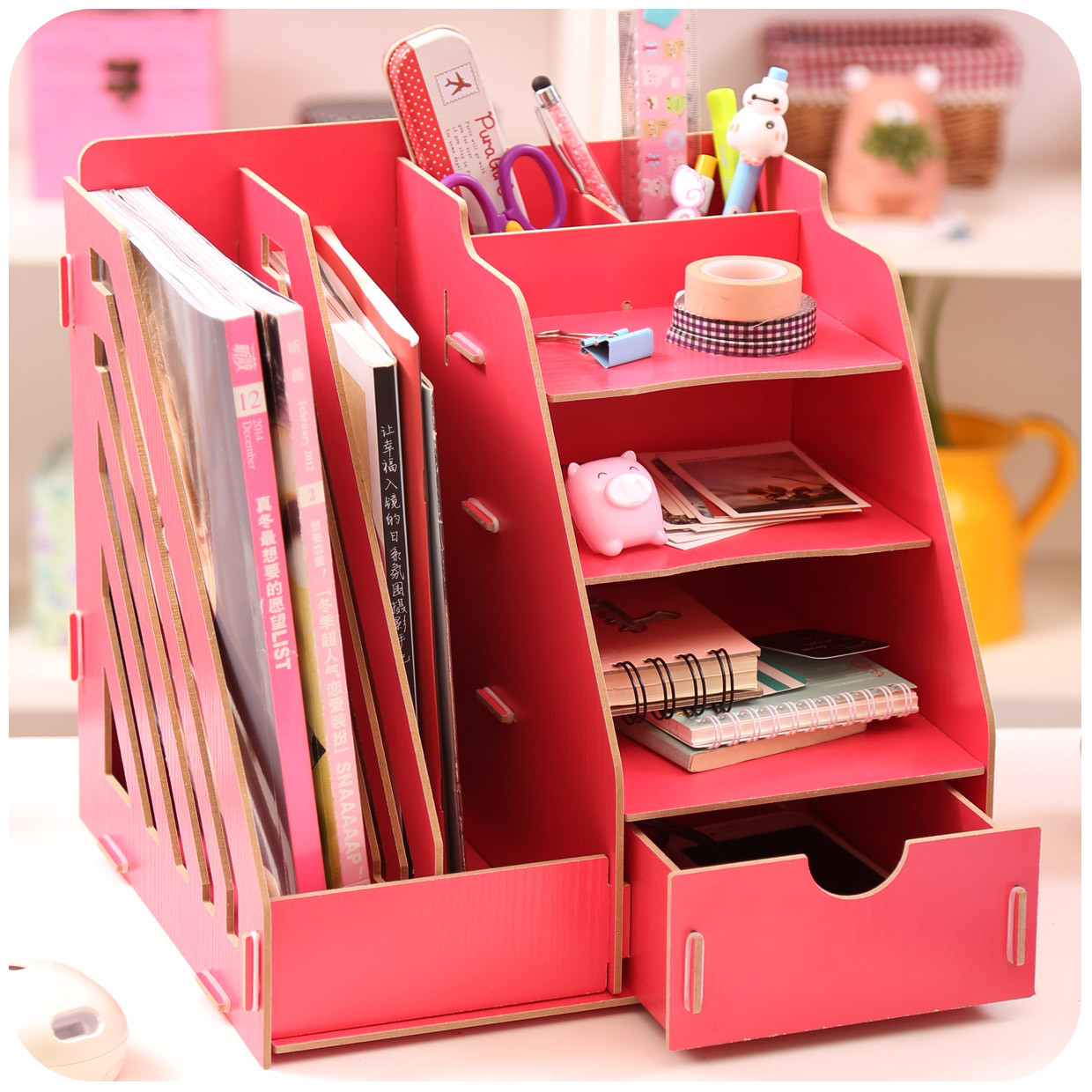 Best ideas about DIY Book Organizer
. Save or Pin Aliexpress Buy Creative DIY Wooden Desktop File Now.