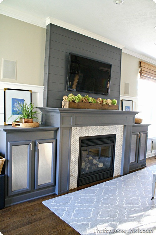 Best ideas about DIY Built Ins Around Fireplace
. Save or Pin $13 planked wall Finished fireplace from Thrifty Decor Now.