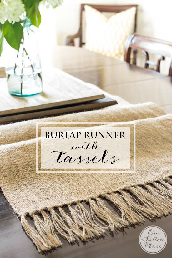 Best ideas about DIY Burlap Table Runners
. Save or Pin DIY Burlap Table Runner with Tassels Sutton Place Now.