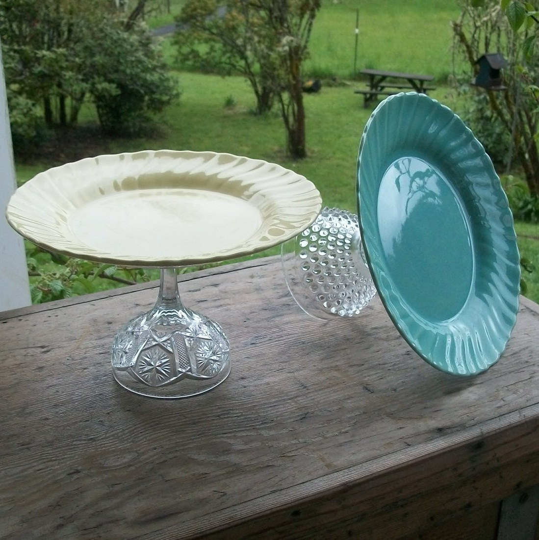 Best ideas about DIY Cake Stand
. Save or Pin Handmade Franciscan Earthenware Cake Stand in Turquoise Now.