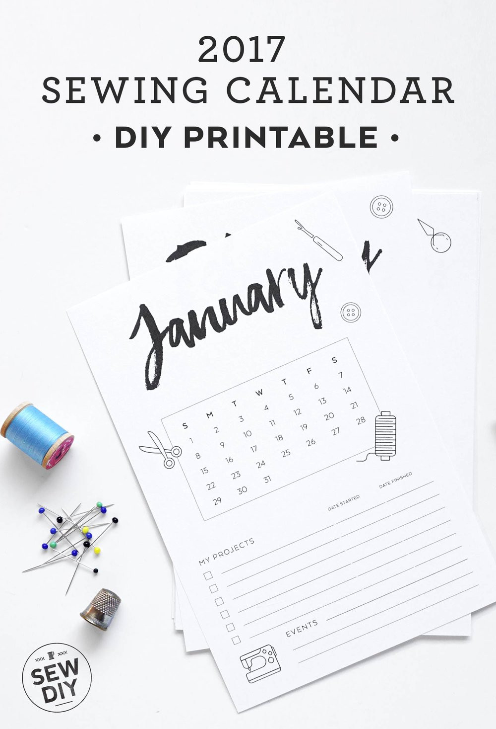 Best ideas about DIY Calendar Printable
. Save or Pin FREE Printable 2017 Sewing Calendar — Sew DIY Now.