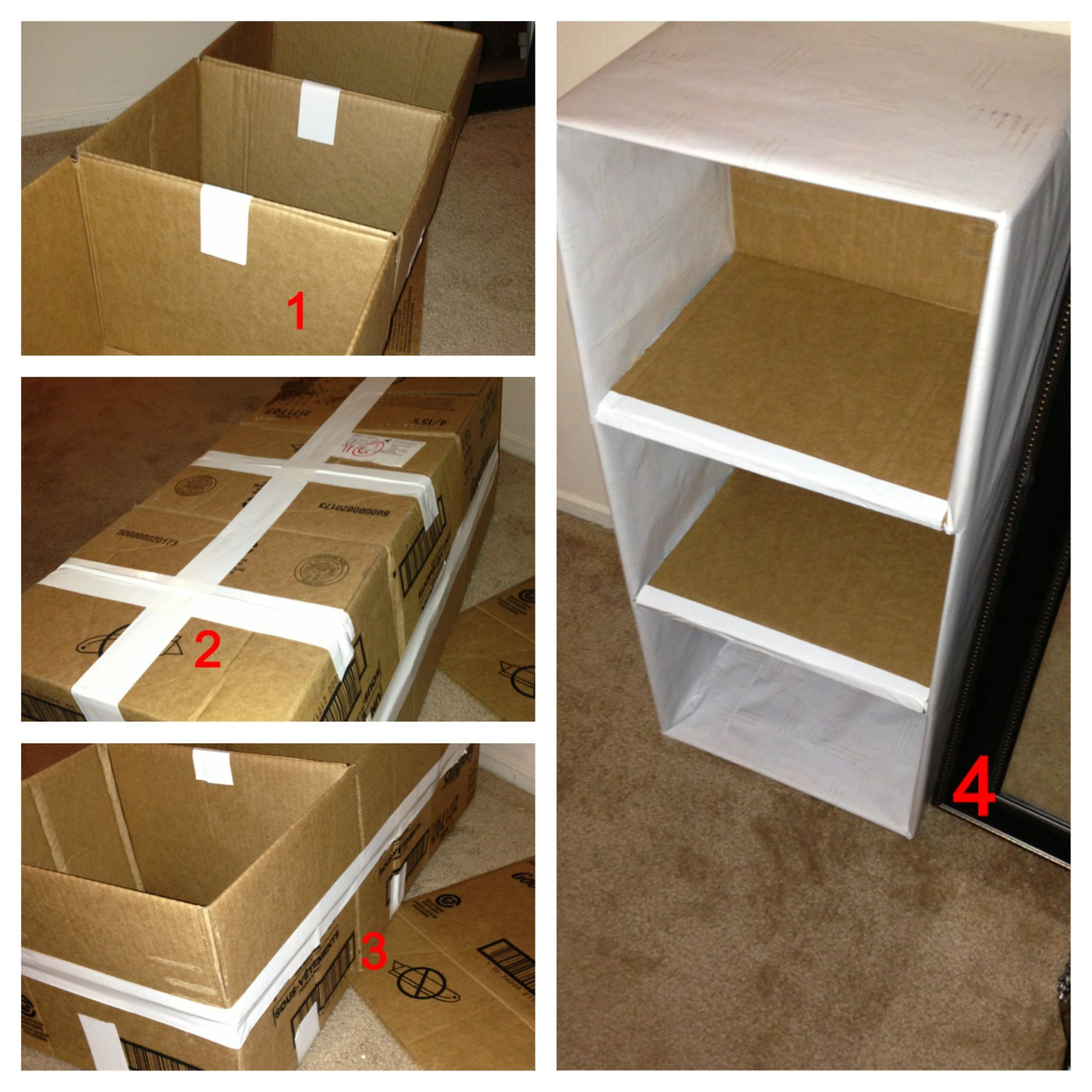 Best ideas about DIY Cardboard Boxes
. Save or Pin DIY 3 Tier Shelf from cardboard boxes DIY Now.