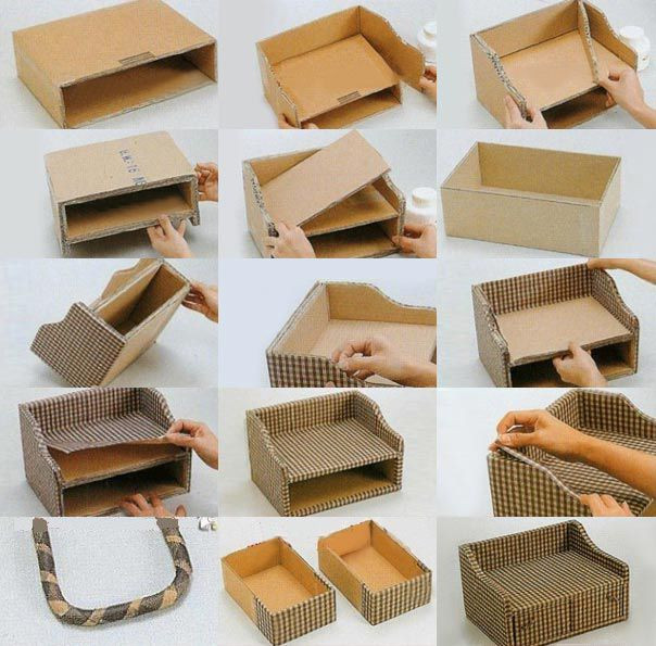 Best ideas about DIY Cardboard Boxes
. Save or Pin DIY storage box out of old cardboard and fabric Now.