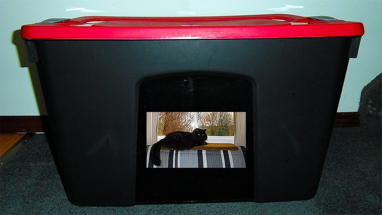 Best ideas about DIY Cat Boxes
. Save or Pin DIY Cat litter box easily made cheap$ from a Tote storage Now.