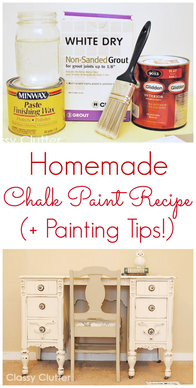 Best ideas about DIY Chalk Paint
. Save or Pin DIY Chalk Paint Recipe and a Dresser Makeover Classy Clutter Now.