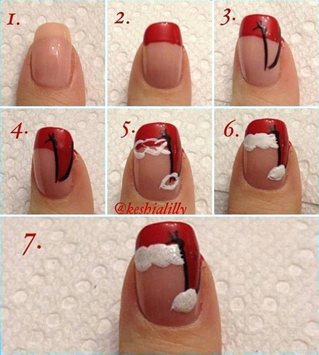 Best ideas about DIY Christmas Nails
. Save or Pin Santa s Hat Nail Art Design DIY AllDayChic Now.