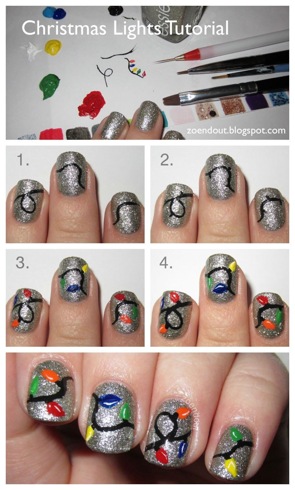 Best ideas about DIY Christmas Nails
. Save or Pin DIY Christmas Light Nail s and for Now.