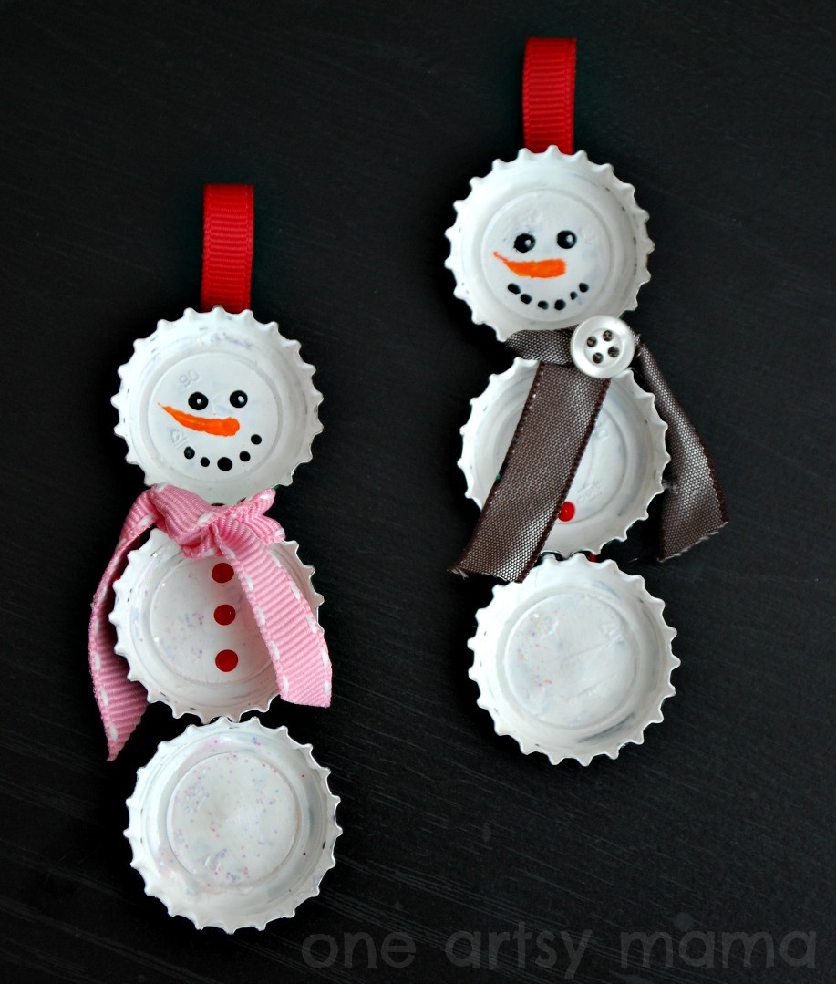 Best ideas about DIY Christmas Ornaments
. Save or Pin Bottle Cap Snowman Ornaments Amy Latta Creations Now.