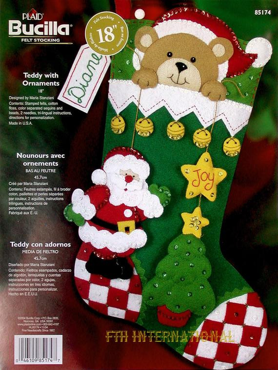Best ideas about DIY Christmas Stocking Kit
. Save or Pin Bucilla Teddy With Ornaments 18" Felt Christmas Stocking Now.